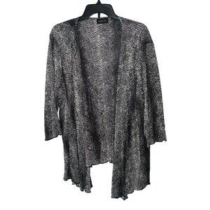 Ashley Hill caridgan size 1X? 2X? open chest sparkly Sequin 3/4 sleeve Festive